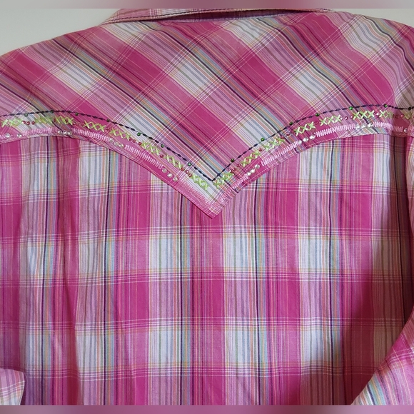 Rock 47 by Wrangker Pink Plaid Shirt XL - Picture 6 of 11